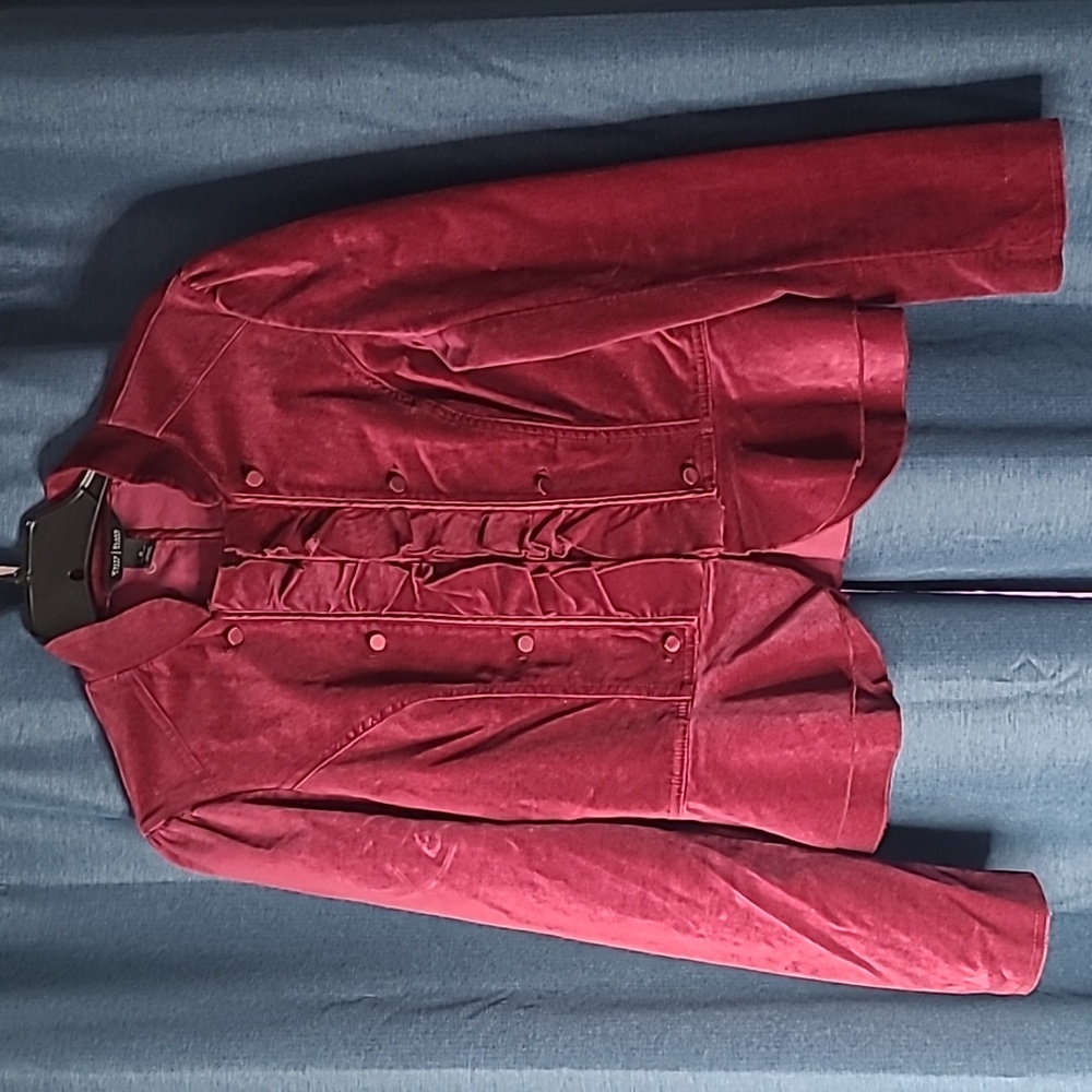 Burgundy WHBM Velour Blazer Size 6